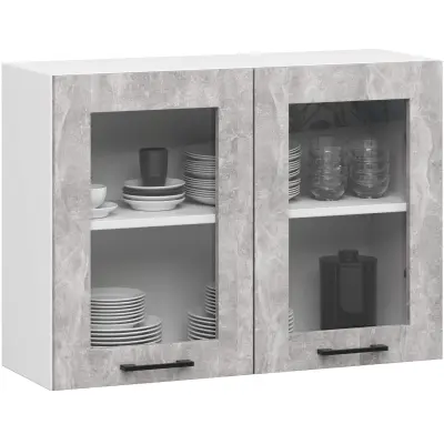 OLIWIA Kabinet za prikaz W80 H580 BELO / BETON
