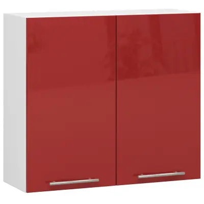VISIČNI KUHINJSKI KABINET OLIVIA V 80cm BELO-RDEČI SIJAJ H720