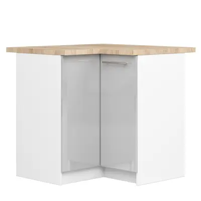 OLIWIA S90/90 Kabinet + BELO / METALNI SJAJ Vrh