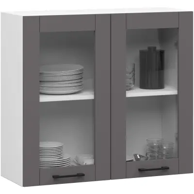 OLIWIA Kabinet za prikaz W80 H720 BELO / SIVO