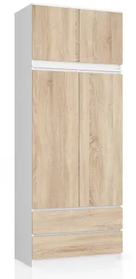 OMARA S 90 cm 2 VRATA 2 Predali PK BELO / SONOMA