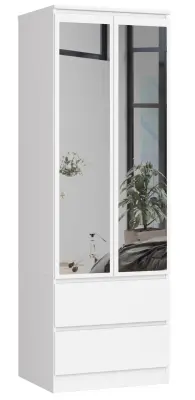 OMARA ZVEZDA S 60 cm Z OGLEDALOM 2 VRATA 2 Predala PK BELO