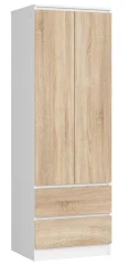 OMARA ZVEZDA S 60 cm 2 VRATA 2 Predala PK BELO / SONOMA