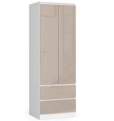 OMARA ZVEZDA S 60 cm 2 VRATA 2 Predali PK BELA / KAPUČINO Sijaj