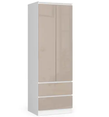 OMARA ZVEZDA S 60 cm 2 VRATA 2 Predali PK BELA / KAPUČINO Sijaj