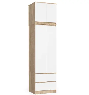 GARDEROBA Z ZGORNJIM DELOM S60 2D 2SZ CLP PK OAK SONOMA / BELA