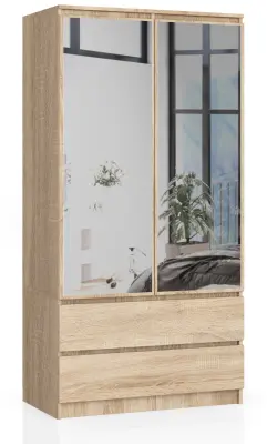 GARDEROBA S90 2D 2SZ 2 OGLEDALI CLP PK SONOMA