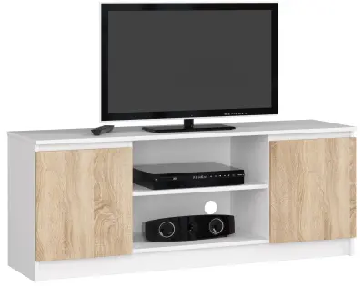 RTV KABINET 140 cm 2D 1P BELA / SONOMA