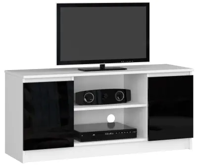 RTV KABINET 120 cm 2D 1P ČRNA ACRYLIC VISOKI SJAJ