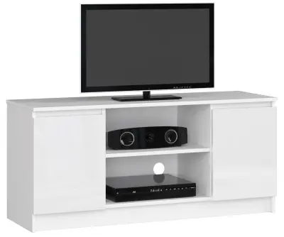 RTV KABINET 120 cm 2D 1P BELO ACRILIK VISOKI SJAJ