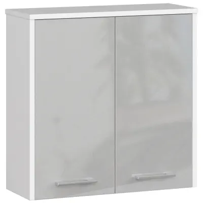 VISIČNA OMARA 60 cm FIN 2D BELE / METALNE SJAJNE