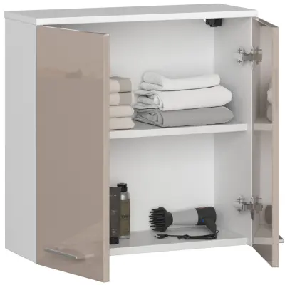 Viseca omara W 60 cm FIN 2D - bela-kapučinova sijaj