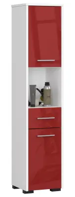 KOPALNIŠKA OMARA FIN STOLP 30 2D 1SZ 1W 140cm PK RDEČA SJAJNA