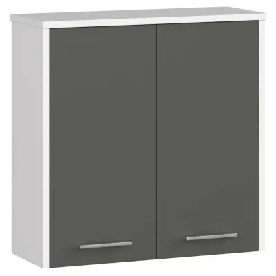 Viseca omara W 60 cm FIN 2D - bela-siva grafit