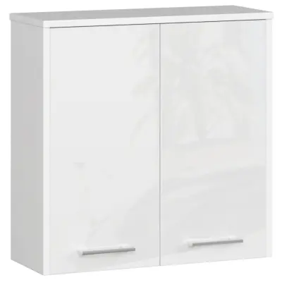 VISIČNA OMARA 60 cm FIN 2D BELE SJAJNE