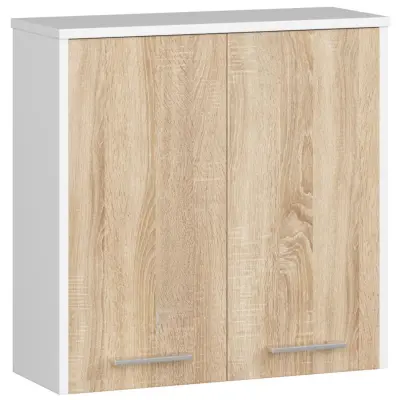 VISIČNA OMARA 60 cm FIN 2D BELE / SONOMA