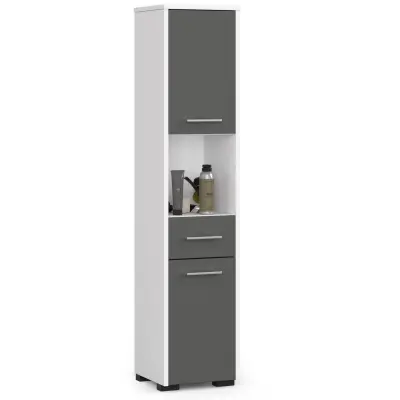 KOPALNIŠKA OMARA FIN STOLP 30 2D 1SZ 1W 140cm BELE / SIVE