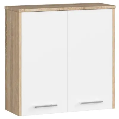 VISIČNA OMARA 60 cm FIN 2D SONOMA / BELO