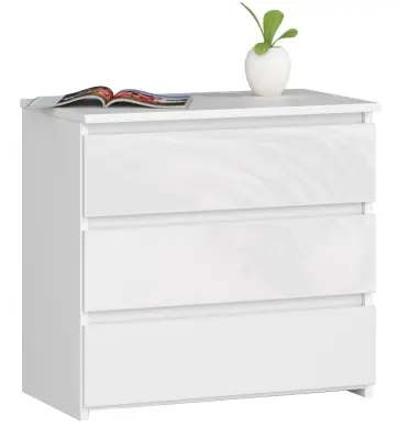 NOČNA OMARICA CL3 60 cm BELE / BELE SJAJNE