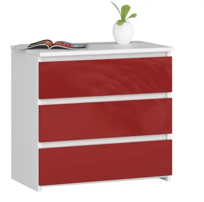 NOČNA OMARICA CL3 60 cm BELE / RDEČE SJAJNE