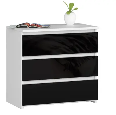 NOČNA OMARICA CL3 60 cm BELE / ČRNE SIJAJNE