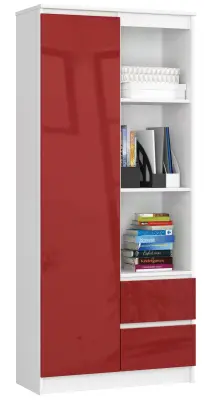 OFISNA POLICA R 80 cm CLP R11 BELO / RDEČE SJAJNO