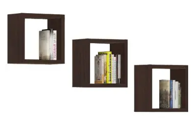 POLICA ZA STENO K 25x25cm SET 3kos WENGE