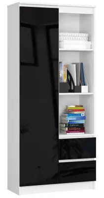 OFISNA POLICA R 80 cm CLP R11 BELO / ČRNO SJAJNO