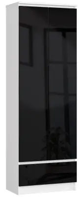 OFISNA POLICA KABINET R 60 cm CLP 1 PREDALNIK 2 VRATA BELO / ČRNO SIJAJ