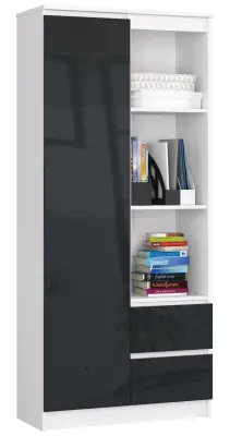 OFISNA POLICA R 80 cm CLP R11 BELO / GRAFITNI GLEDA