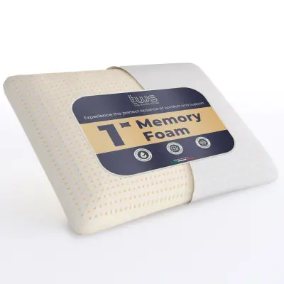 The White Stone Vzglavnik za posteljo | Proti pršicam, proti prahu, hipoalergen | Cervikalna spominska pena | Par ortopedskih vzglavnikov | Proti refl