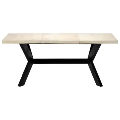 Jedilna miza - Kuhinjska miza - Jedilni stol trden mangov les 180x90x75 cm bela