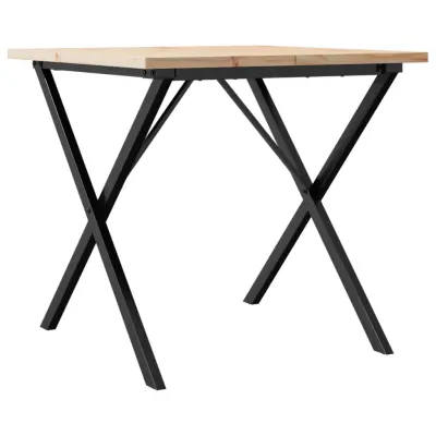 Jedilna miza - Kuhinjska miza - Jedilni stol X okvir 90x90x75,5 cm trdna borovina lito železo