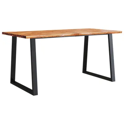 Jedilna miza - Kuhinjska miza - Jedilni stol z naravnim robom 160x80x75 cm trden akacijev les