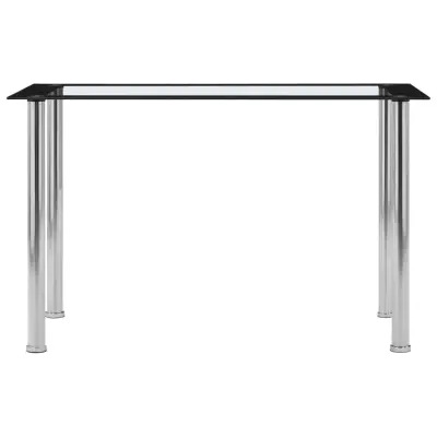 Jedilna miza - Kuhinjska miza - Jedilni stol črna in prozorna 120x60x75 cm kaljeno steklo
