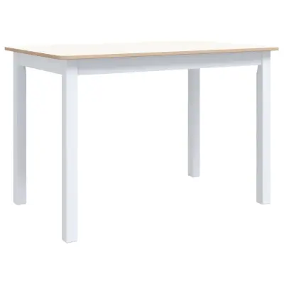 Jedilna miza - Kuhinjska miza - Jedilni stol bela in rjava 114x71x75 cm trden les kavčukovca