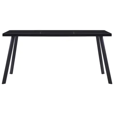 Jedilna miza - Kuhinjska miza - Jedilni stol črna 180x90x75 cm kaljeno steklo