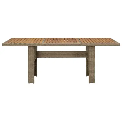 Vrtna miza - Vrtna jedilna miza rjava 200x100x74 cm poli ratan