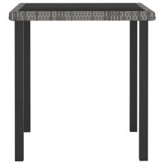 Vrtna miza - Vrtna jedilna miza siva 70x70x73 cm poli ratan