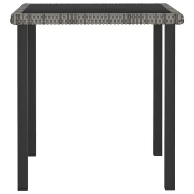 Vrtna miza - Vrtna jedilna miza siva 70x70x73 cm poli ratan