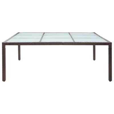 Vrtna miza - Vrtna jedilna miza rjava 200x200x74 cm poli ratan