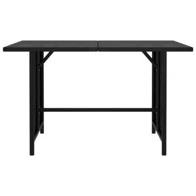 Vrtna miza - Vrtna jedilna miza črna 110x70x65 cm poli ratan