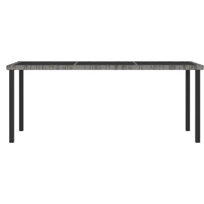 Vrtna miza - Vrtna jedilna miza siva 180x70x73 cm poli ratan