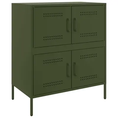 Komoda - Predalnik olivno zelena 68x39x79 cm jeklo