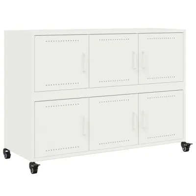 Komoda - Predalnik bela 100,5x39x72 cm jeklo