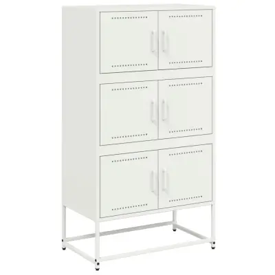 Komoda - Predalnik bela 68,5x38,5x123,5 cm jeklo