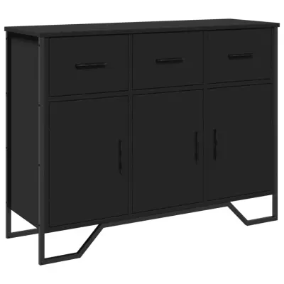 Komoda - Predalnik črna 97x32,5x74,5 cm inženirski les