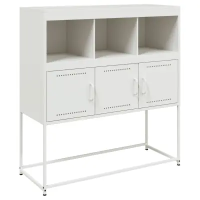 Komoda - Predalnik bela 100,5x39x107 cm jeklo