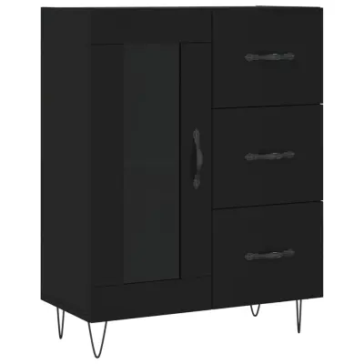 Komoda - Predalnik črna 69,5x34x90 cm inženirski les