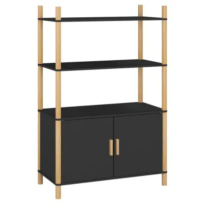 Komoda - Predalnik črna 80x40x121 cm inženirski les